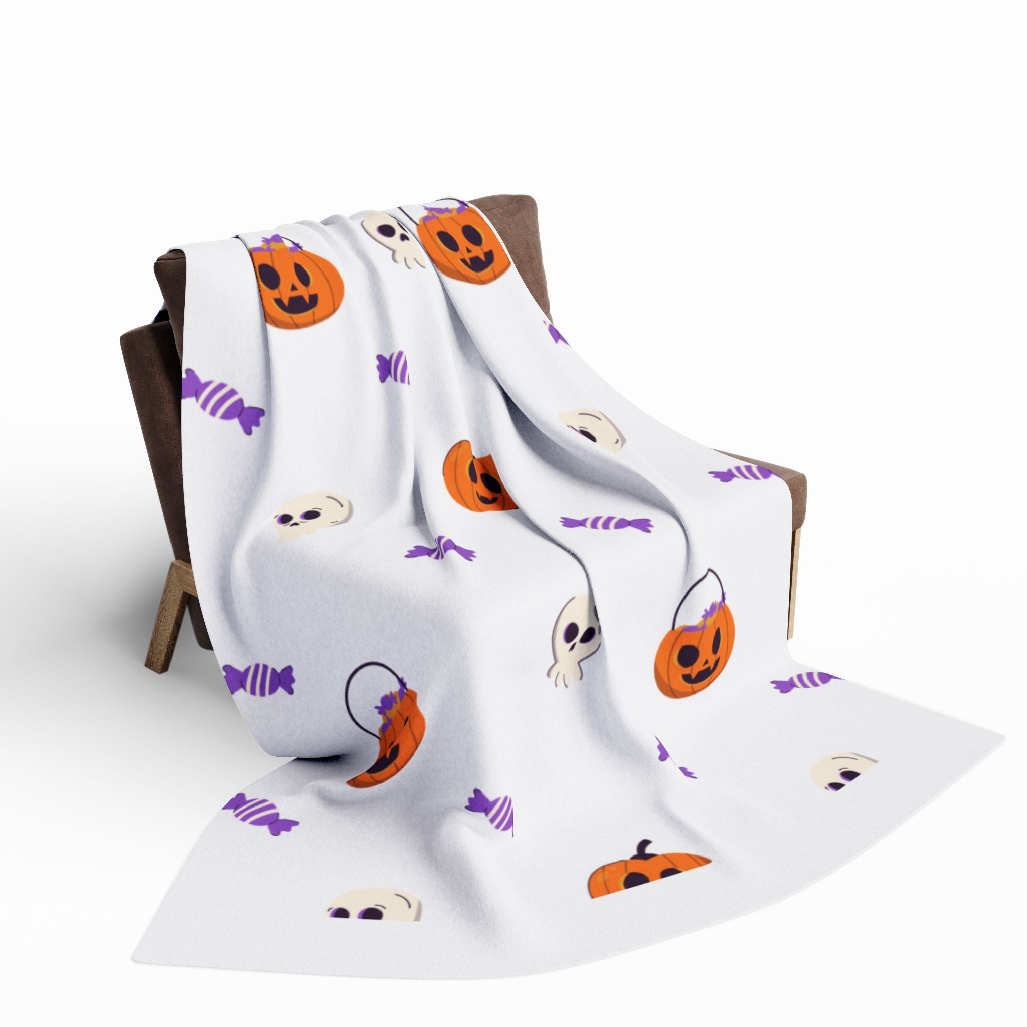 Halloween Fleece Blanket | Cozy Throw, Autumn Decor, Pumpkin Pattern, Fun Gift, Seasonal Blanket