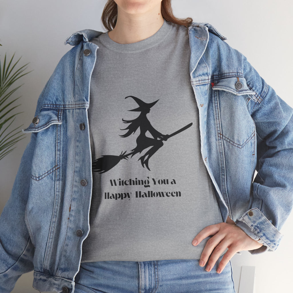 Witch Tee Shirt, Halloween Unisex Heavy Cotton T-Shirt, Witches Shirt, Spooky Halloween Tee, Witch Graphic Shirt, Halloween Party Top