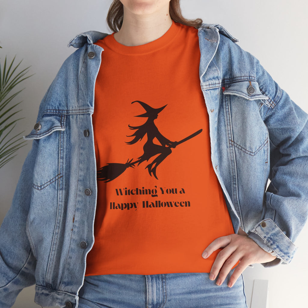 Witch Tee Shirt, Halloween Unisex Heavy Cotton T-Shirt, Witches Shirt, Spooky Halloween Tee, Witch Graphic Shirt, Halloween Party Top