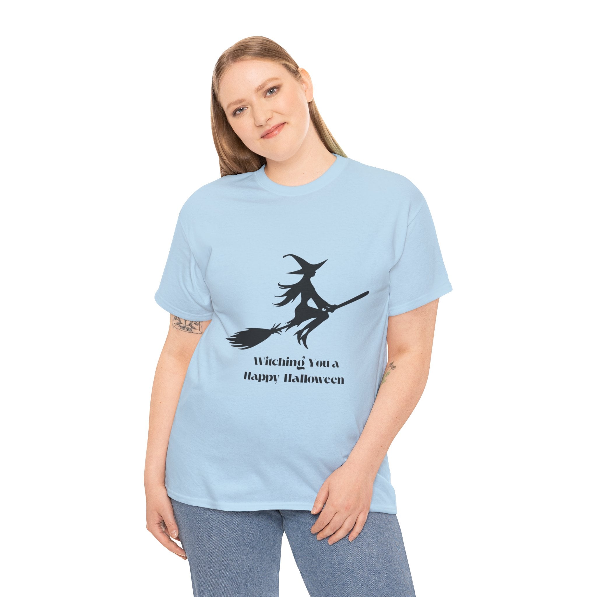 Witch Tee Shirt, Halloween Unisex Heavy Cotton T-Shirt, Witches Shirt, Spooky Halloween Tee, Witch Graphic Shirt, Halloween Party Top