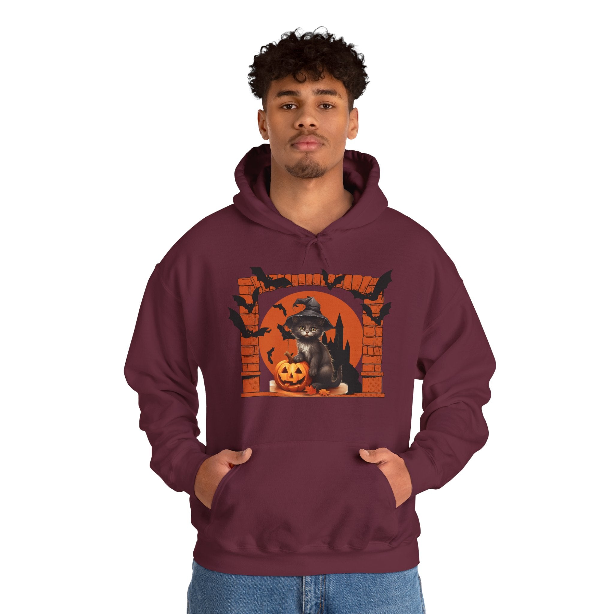 Halloween Spirit Unisex Hoodie, Cozy Fall Sweatshirt, Spooky Ghost Apparel, Pumpkin Costume, Witchy Outfit for Halloween