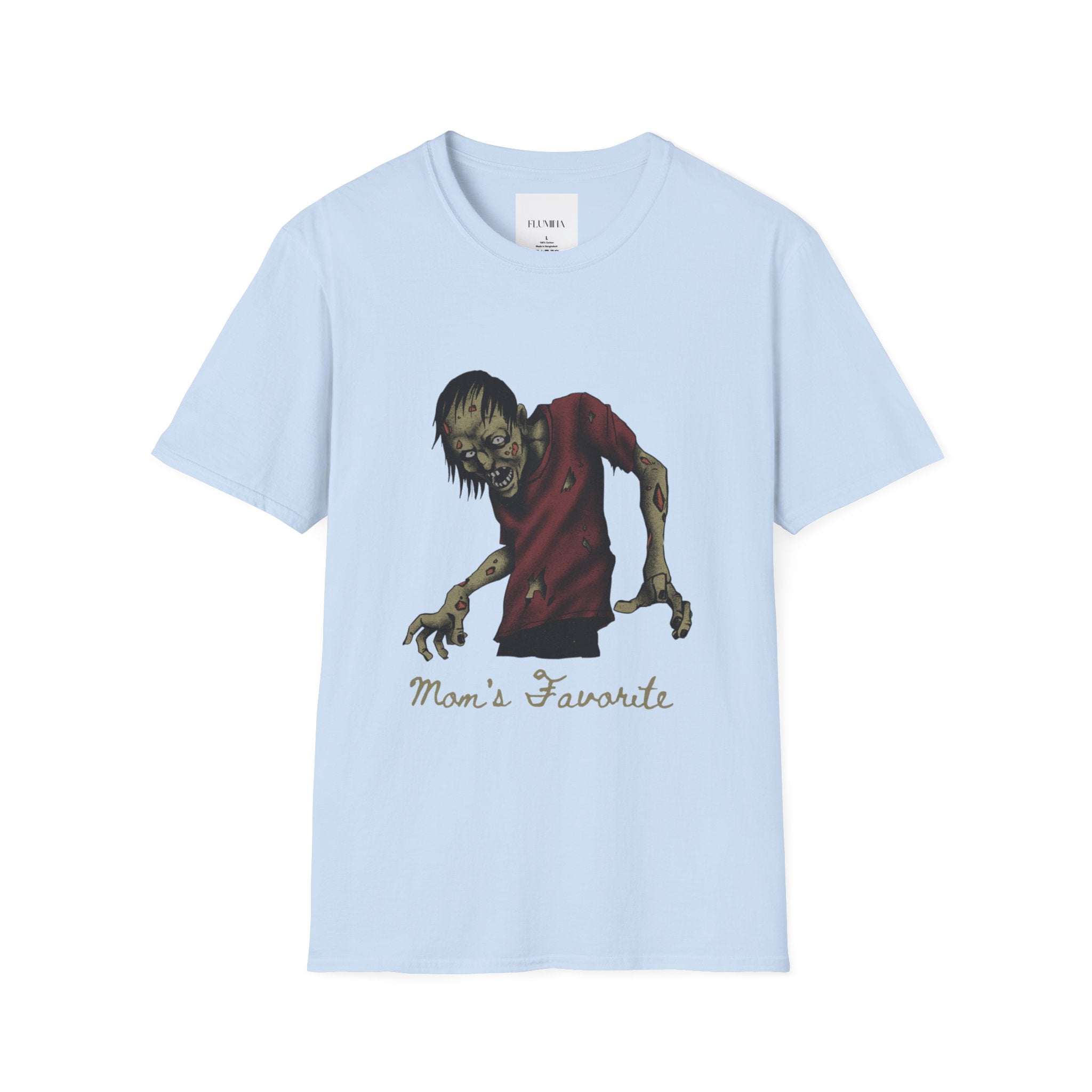Zombie Mom's Favorite T-Shirt, Unisex Graphic Tee, Halloween Costume, Horror Fan Apparel, Scary Gift, Trendy Softstyle Shirt