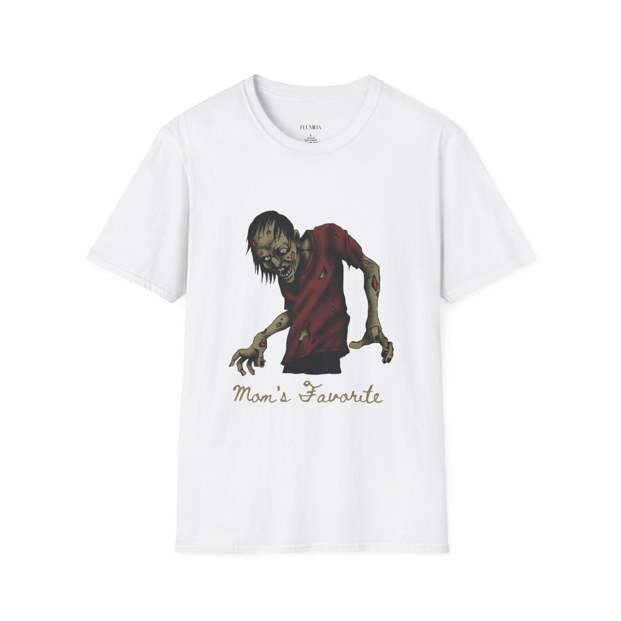 Zombie Mom's Favorite T-Shirt, Unisex Graphic Tee, Halloween Costume, Horror Fan Apparel, Scary Gift, Trendy Softstyle Shirt