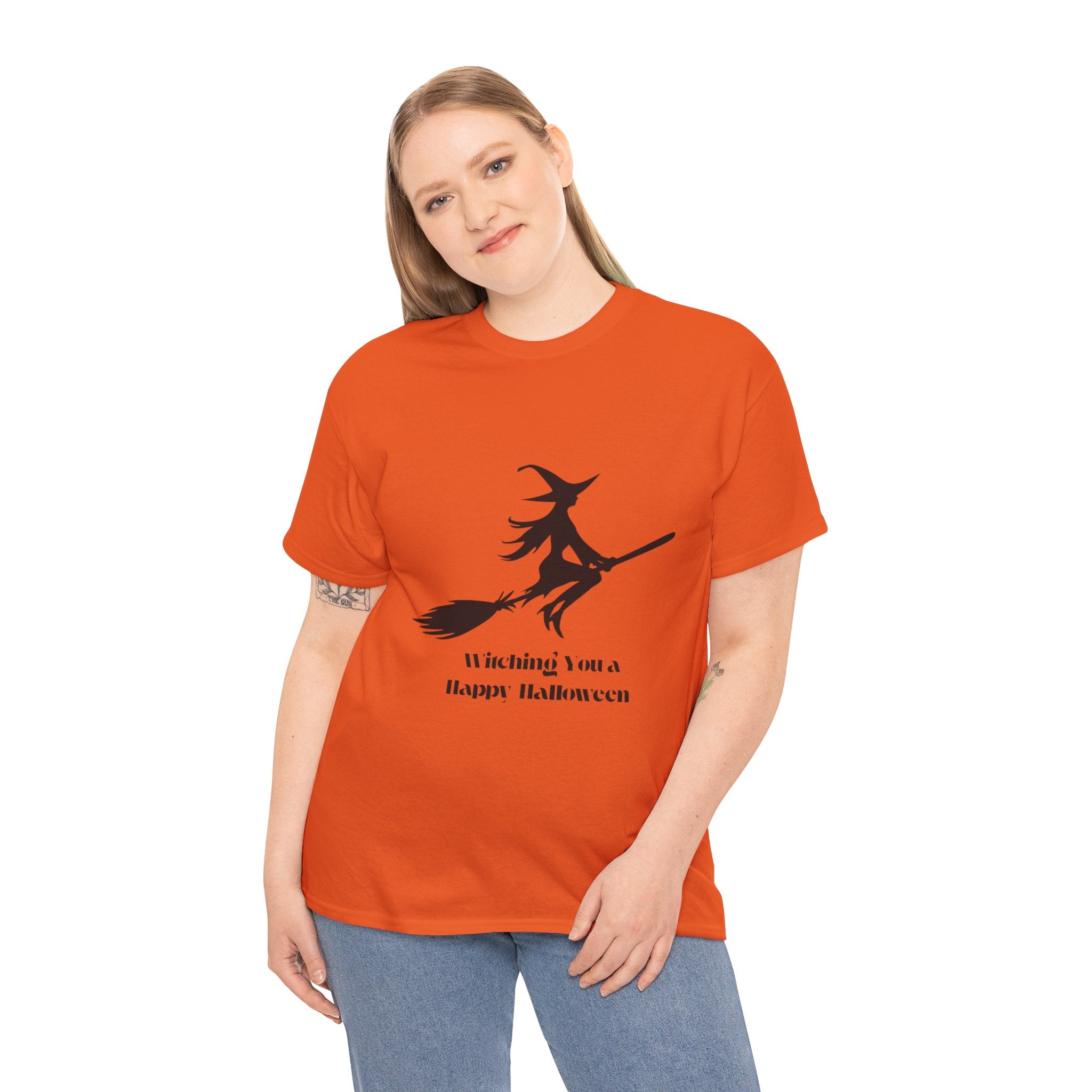 Witch Tee Shirt, Halloween Unisex Heavy Cotton T-Shirt, Witches Shirt, Spooky Halloween Tee, Witch Graphic Shirt, Halloween Party Top