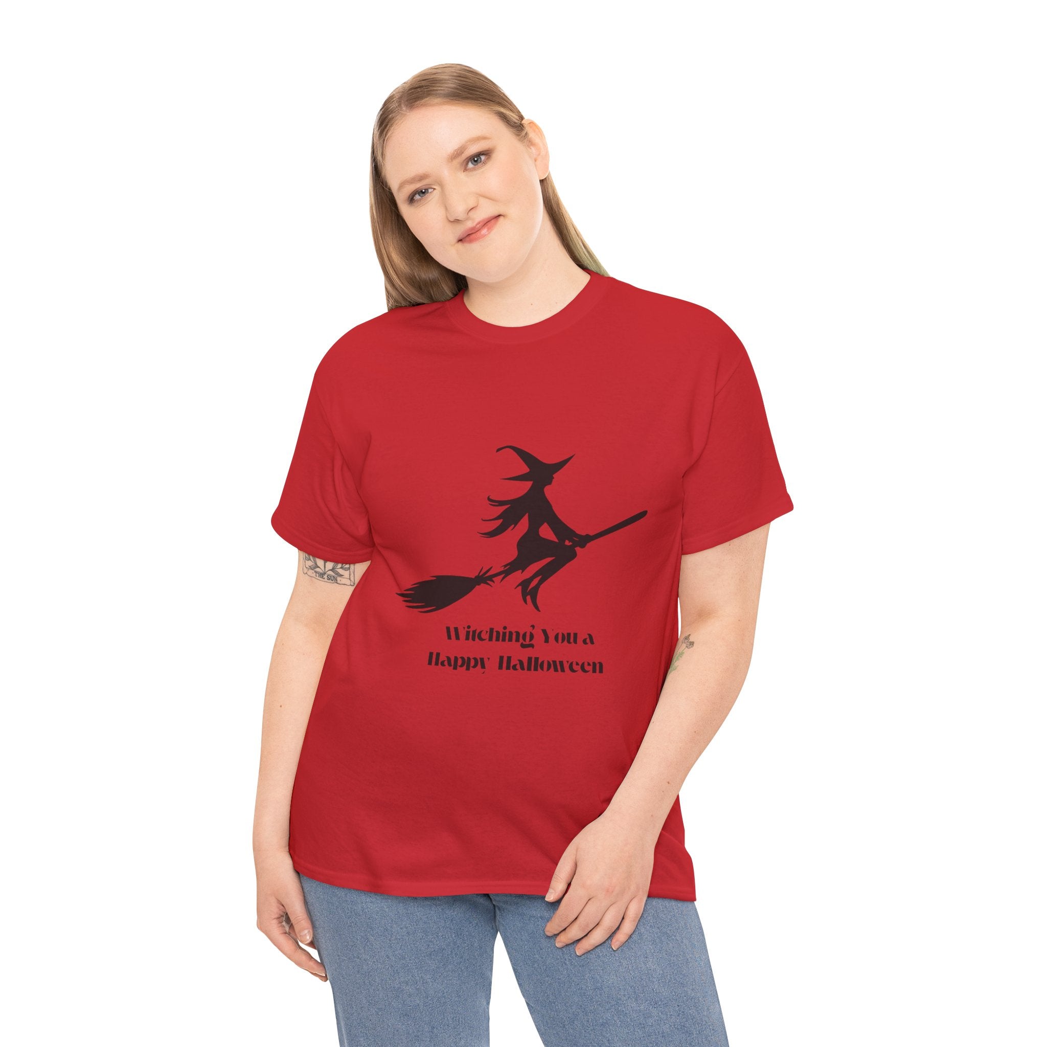 Witch Tee Shirt, Halloween Unisex Heavy Cotton T-Shirt, Witches Shirt, Spooky Halloween Tee, Witch Graphic Shirt, Halloween Party Top