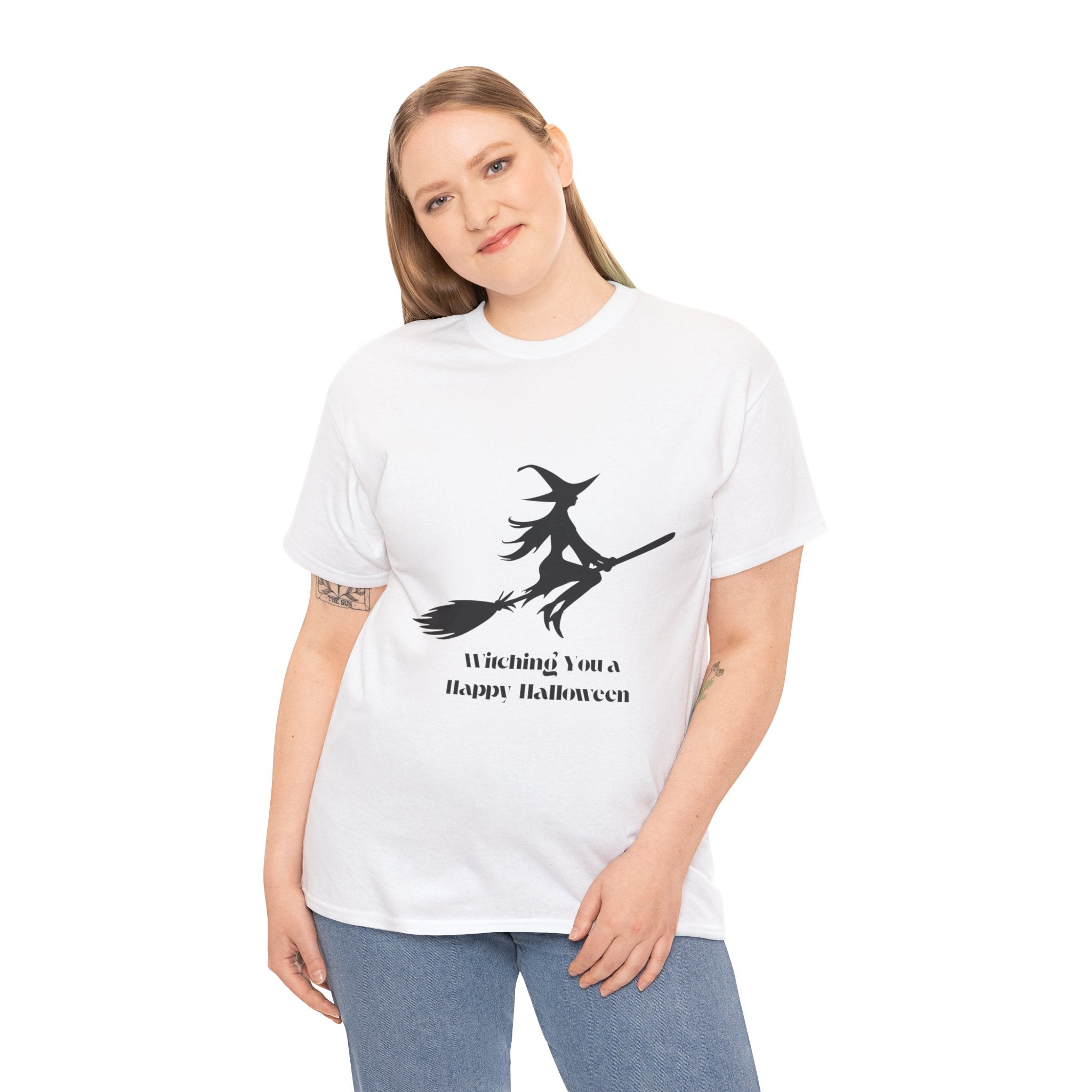 Witch Tee Shirt, Halloween Unisex Heavy Cotton T-Shirt, Witches Shirt, Spooky Halloween Tee, Witch Graphic Shirt, Halloween Party Top
