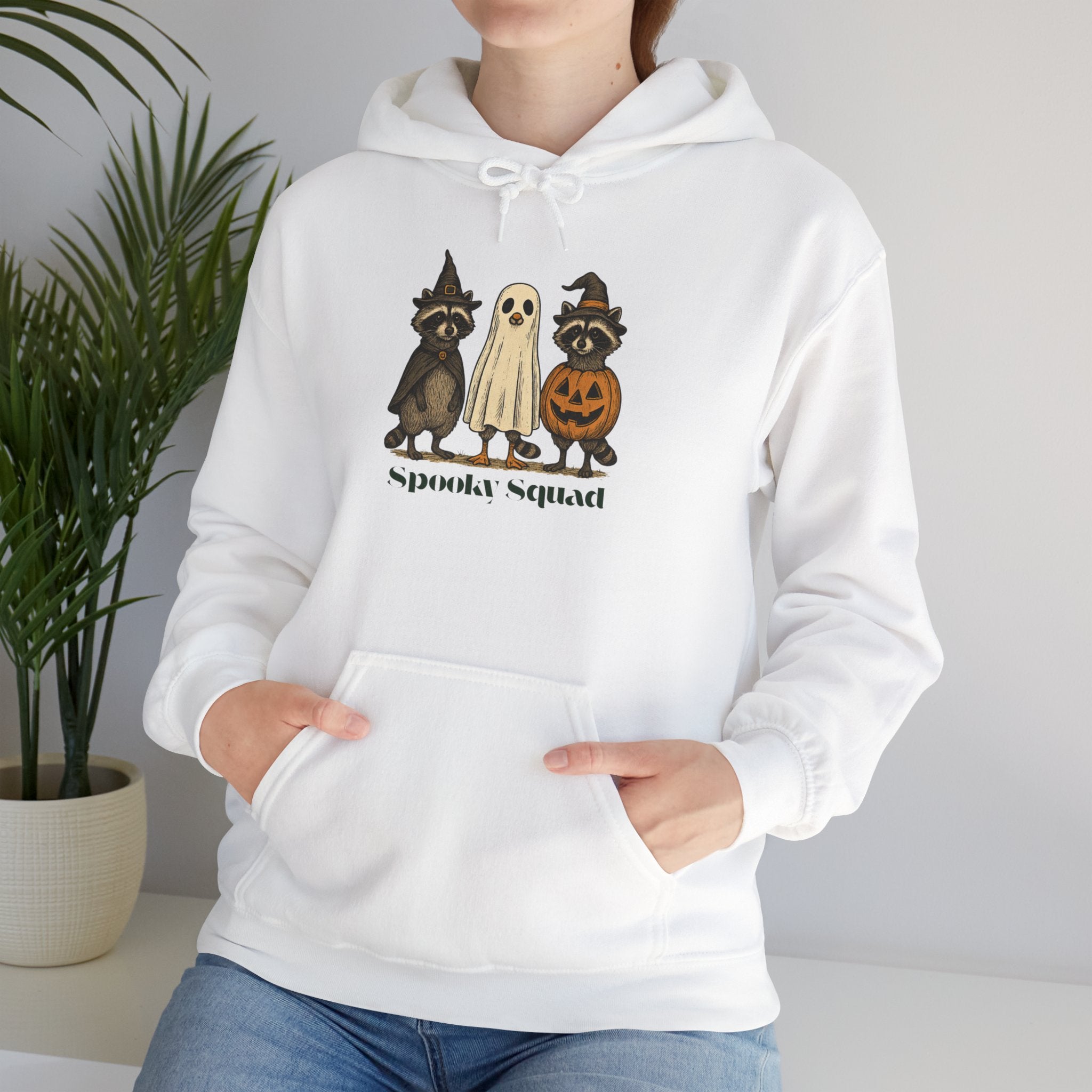 Halloween-Themed Unisex Hoodie, Spooky Squad Sweatshirt, Cozy Fall Apparel, Trick or Treat Outfit, Perfect for Halloween Parties, [...]